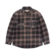 Supreme x True Religion Quilted Lined Plaid Flannel Shirt Black - 25FW