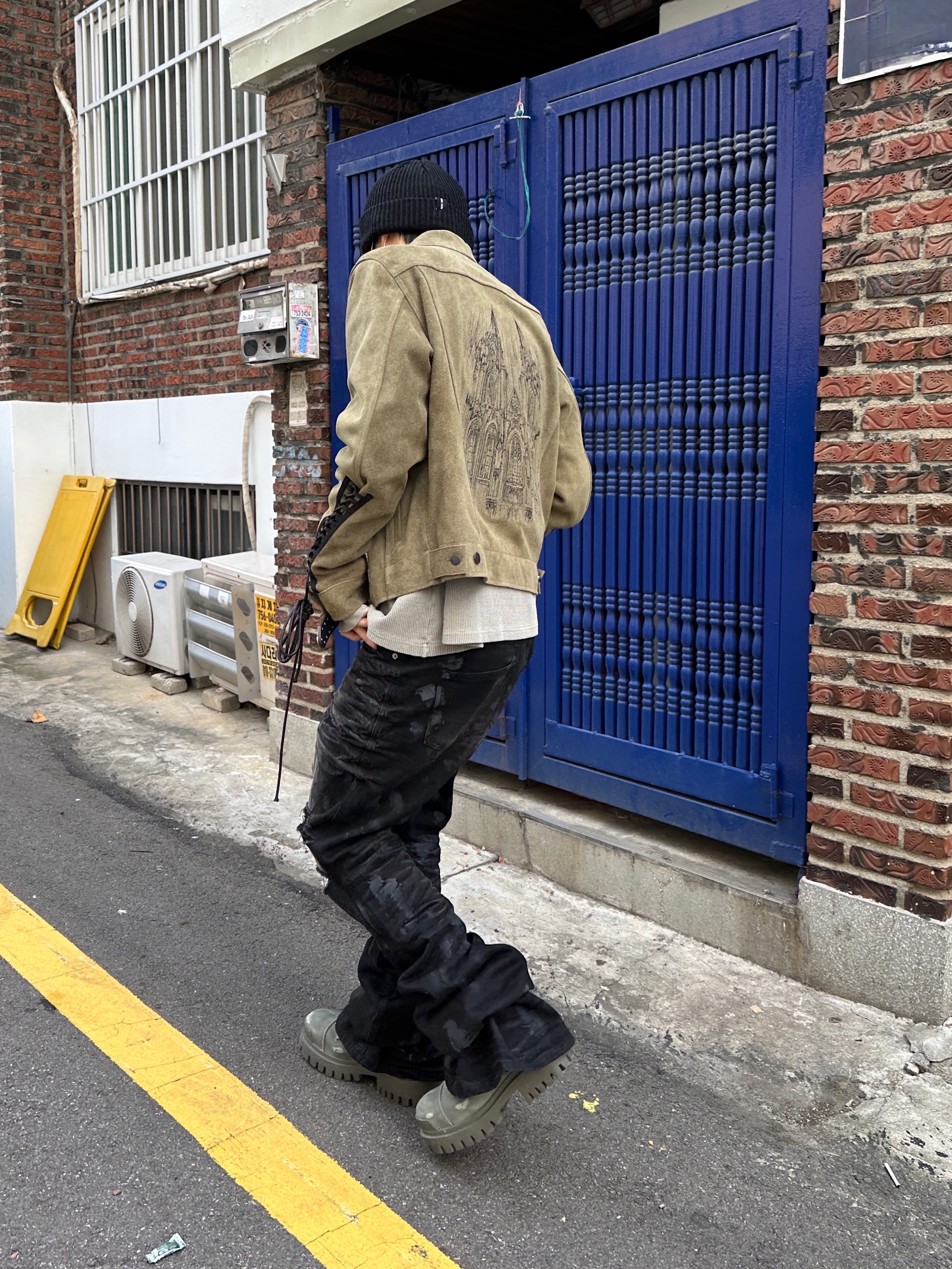 Stussy 8 Ball Studded Belt Raw Cowhide Hair, Undermycar Mu.77 Anti Fxxking Logo Play Brush Washed Thermal Long Sleeve Sand 착용 스타일 - 3