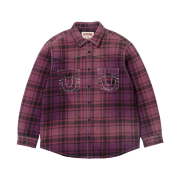 Supreme x True Religion Quilted Lined Plaid Flannel Shirt Purple - 25FW