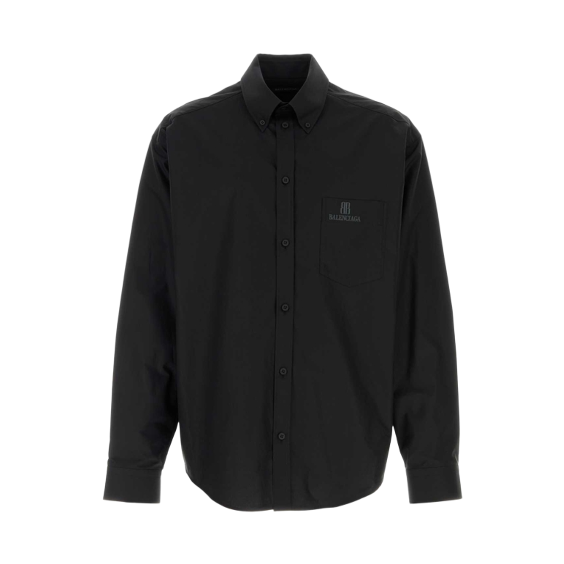 839219TRM281000 Balenciaga Logo Embroidered Shirt Black