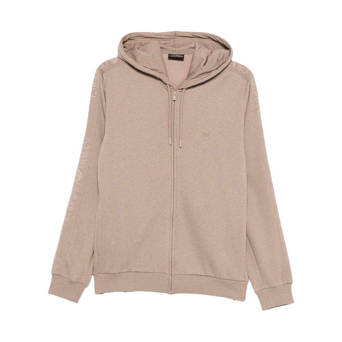 EM000653AF14976U6096 Emporio Armani Cotton Blend Zip Up Hoodie Beige