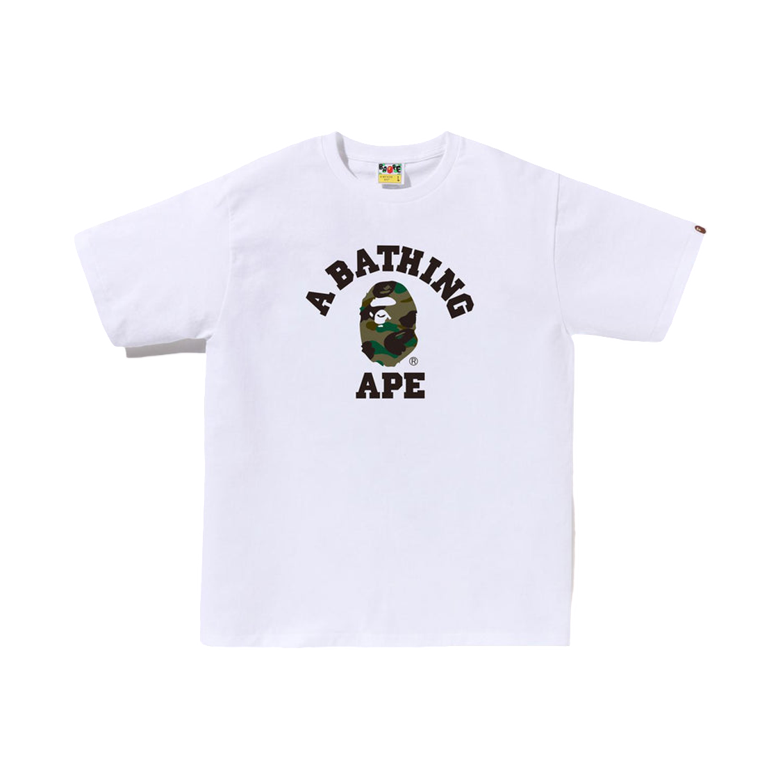 - BAPE 1st Camo College T-Shirt White Green