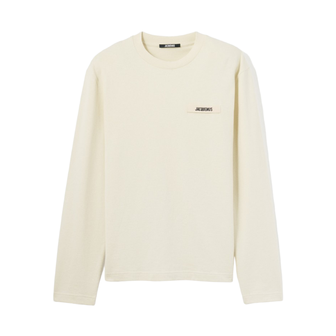 TSM00570AJ0-0226-150 Jacquemus Grosgrain Logo Long Sleeve T-Shirt Beige