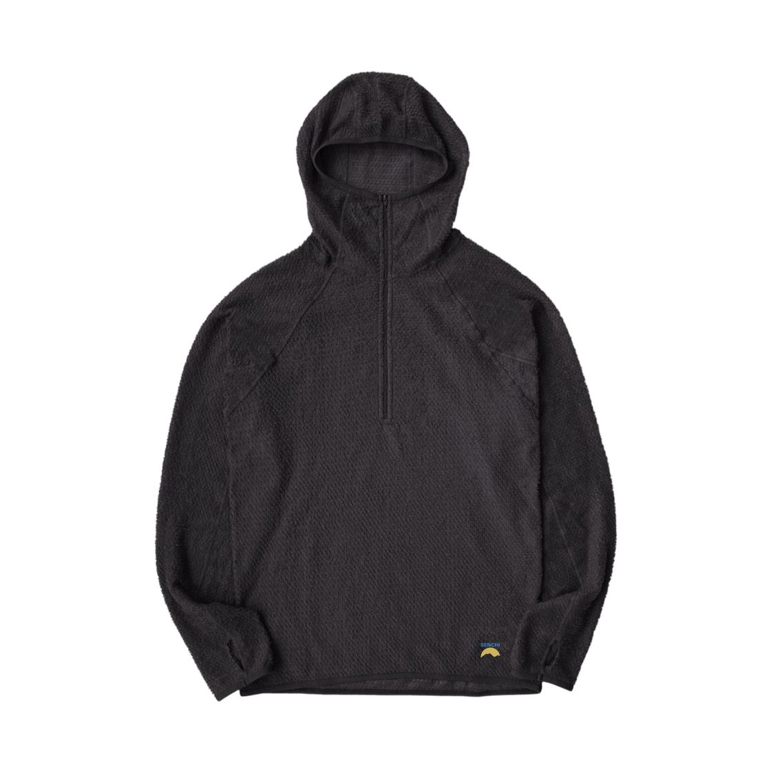 센치 디자인 A90 하프집 후드 블랙(Senchi Design A90 Half-Zip Hoodie Black) - 1