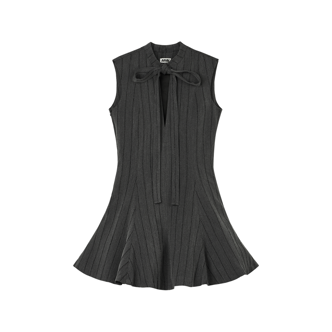 아바바브 우먼 튤 드레스 핀스트라이프 그레이 - 25FW(Avavav Women Tulle Dress Pinstripe Grey - 25FW)