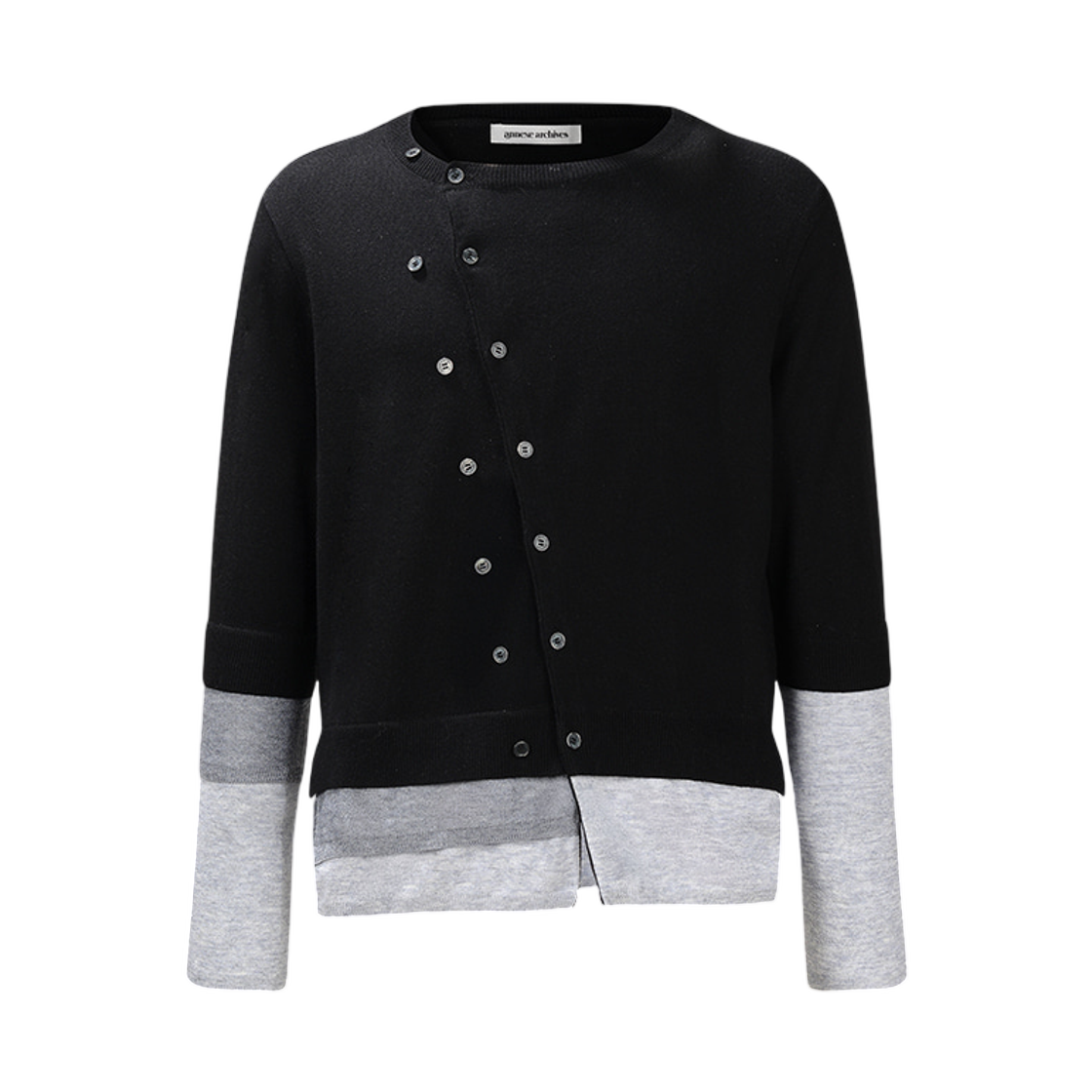 아넥스 아카이브 클라보 슬랜드 가디건 블랙(Annexe Archives Clavo Slant Cardigan Black) - 1