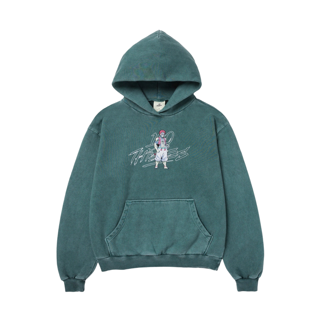 100씨브즈 × 귀멸의 칼날 아카자 후드 세이지 그린(100Thieves x Demon Slayer Akaza Hoodie Sage Green)