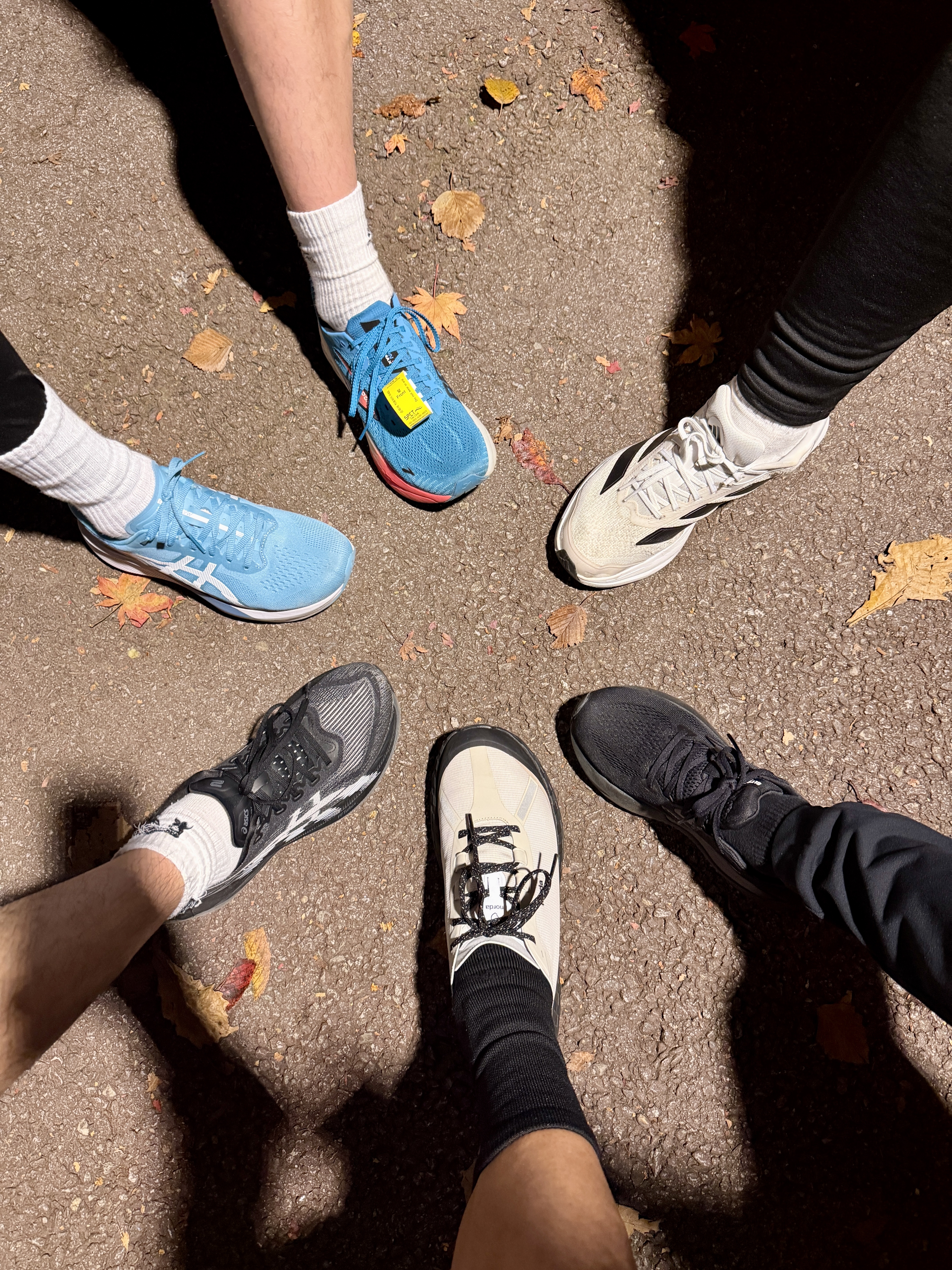 Norda 001/A Cinder, Asics Magic Speed 4 Stillwater White - 2E Wide 착용 스타일 - 1
