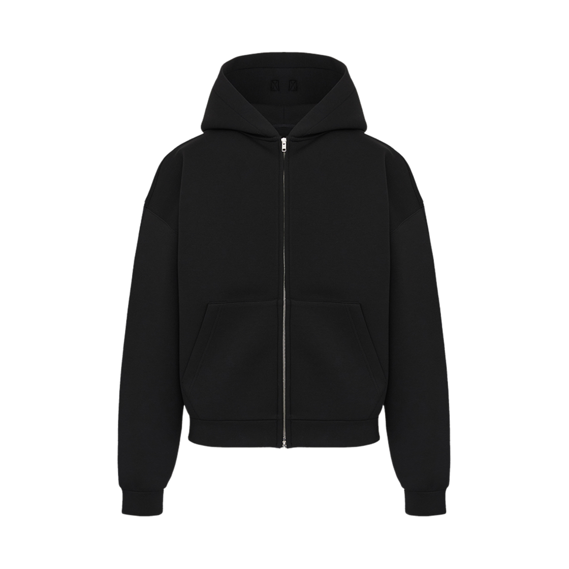 디파인 네오프렌 크롭 후드 집업 블랙(DEFINE Neoprene Crop Hood Zip-Up Black)