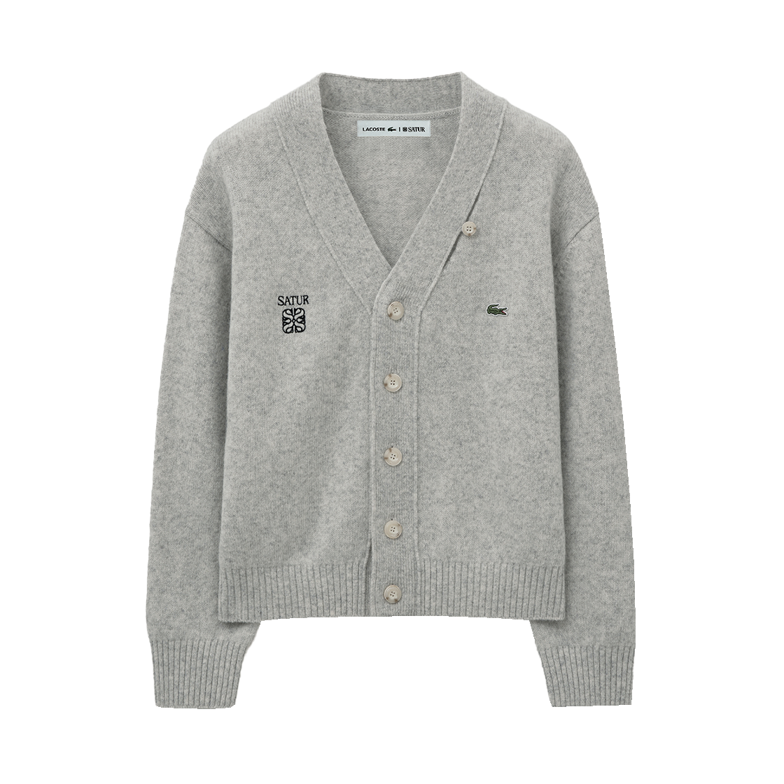 라코스테 X 세터 에센 울 니트 가디건 오트밀