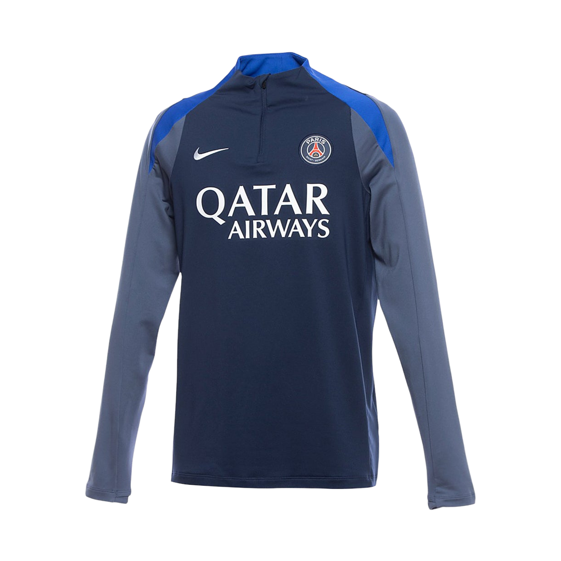 나이키 파리 생제르맹 스트라이크 드라이핏 풋볼 드릴 탑 미드나잇 네이비 디퓨즈드 블루 (논 마킹 버전)(Nike Paris Saint-Germain Strike Dri-Fit Football Drill Top Midnight Navy Diffused Blue (Non Marking Ver.)) - 1