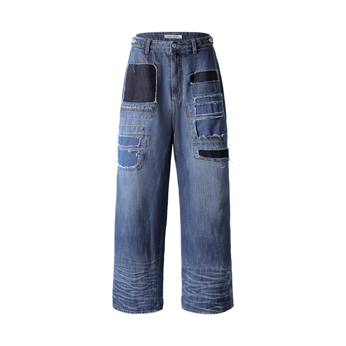 아넥스 아카이브 쉐터드 패널 데님 진 인디고(Annexe Archives Shattered Panel Denim Jeans Indigo)