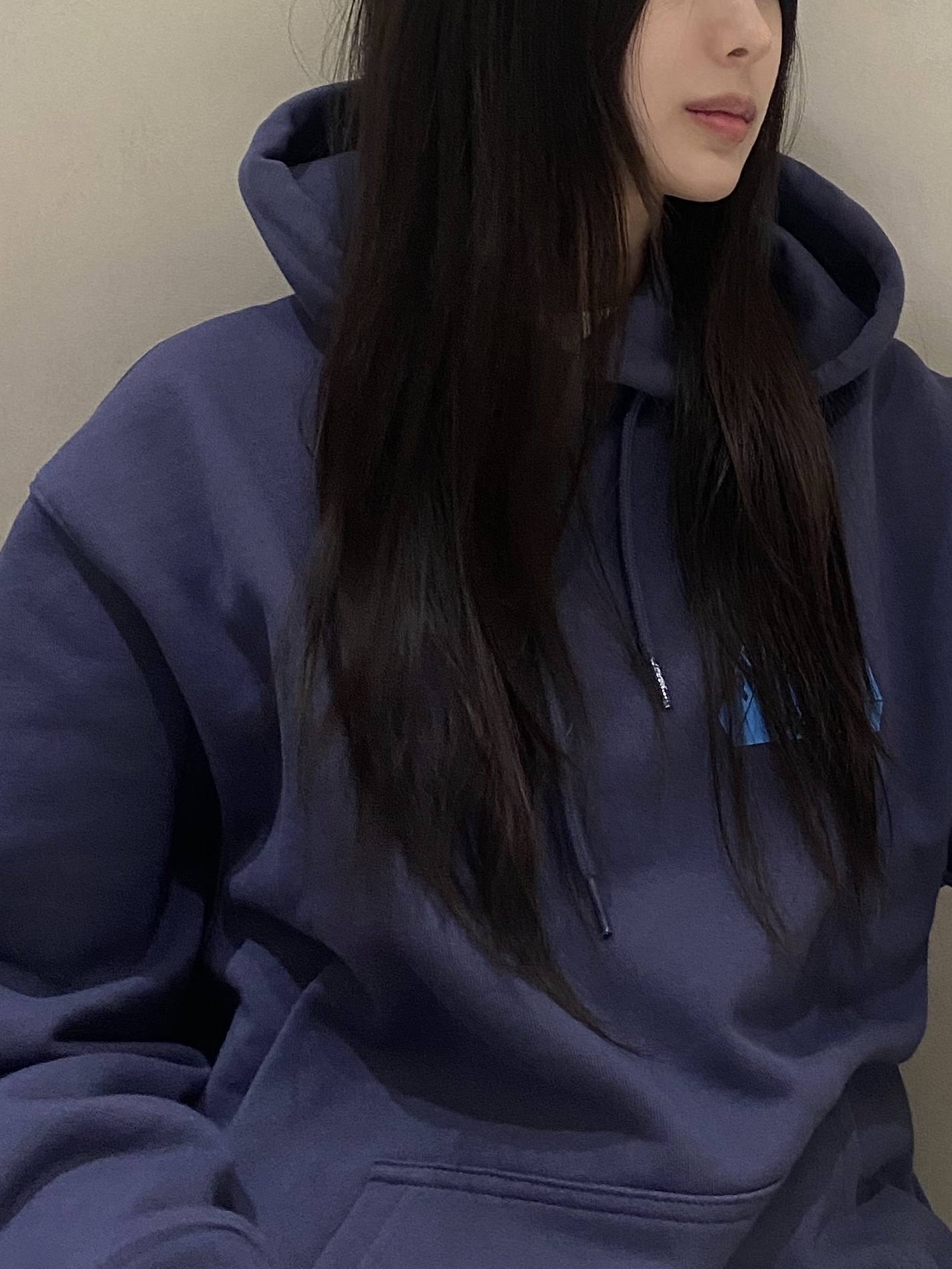 Palace Bit Grippy Tri-Ferg Hood Navy - 24SS 착용 스타일 - 2