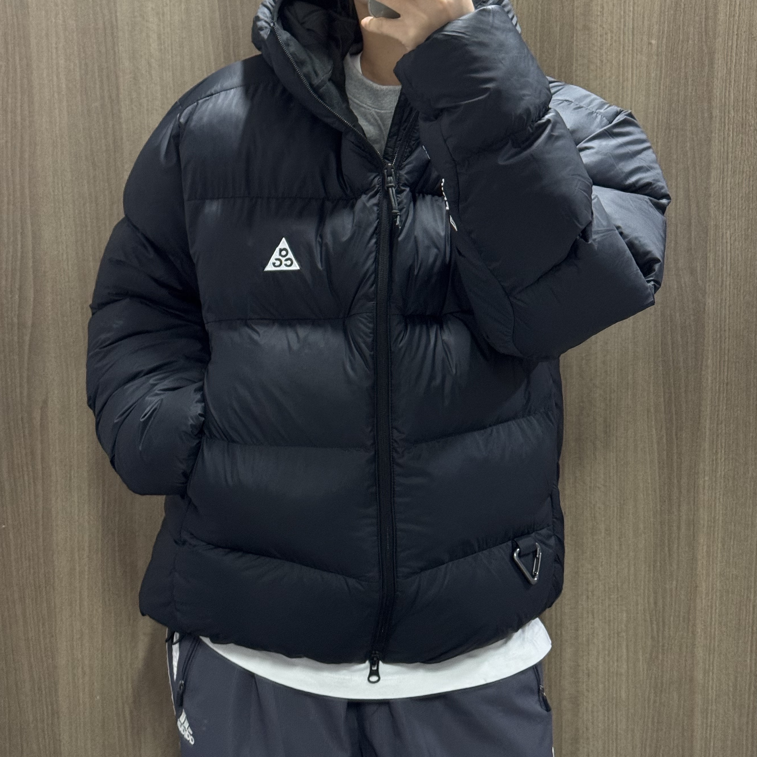 Nike ACG Therma-Fit ADV Lunar Lake Loose Hooded Jacket Black Summit White - Asia 착용 스타일