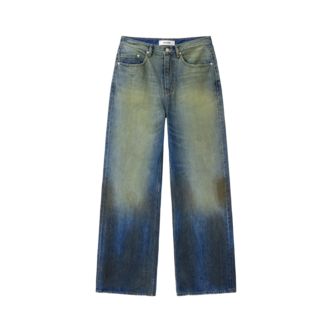 알렌느 세미 와이드 부츠컷 머드워싱 진