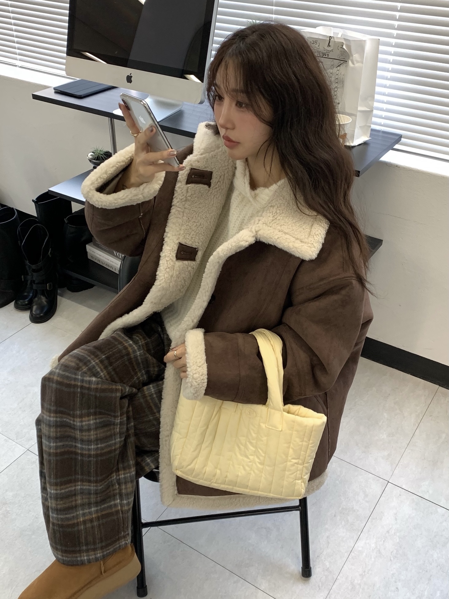 (W) UGG Classic Mini Platform Boots Chestnut 착용 스타일