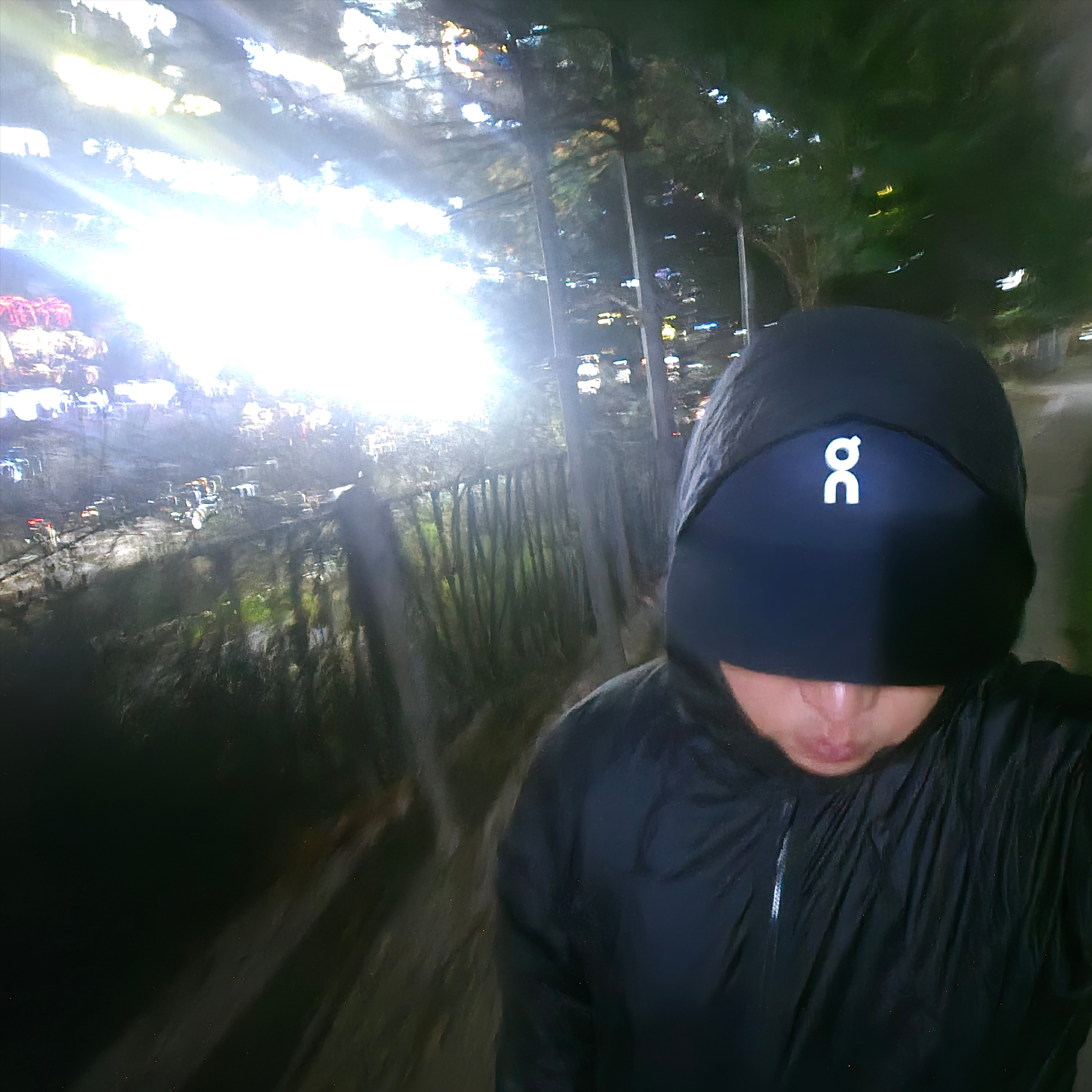 On Running Performance Cap Black 착용 스타일