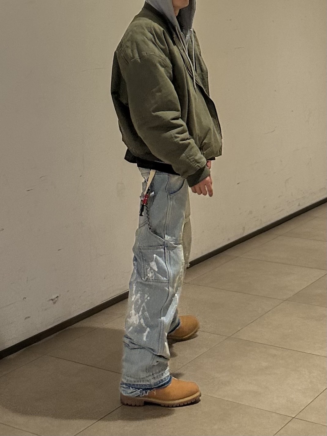 Wapworks Work Double Knee Carpenter Pants Oldmillblue, Nonnod Sulfur Dye Serge Bomber Jacket Vintage Khaki 착용 스타일 - 7