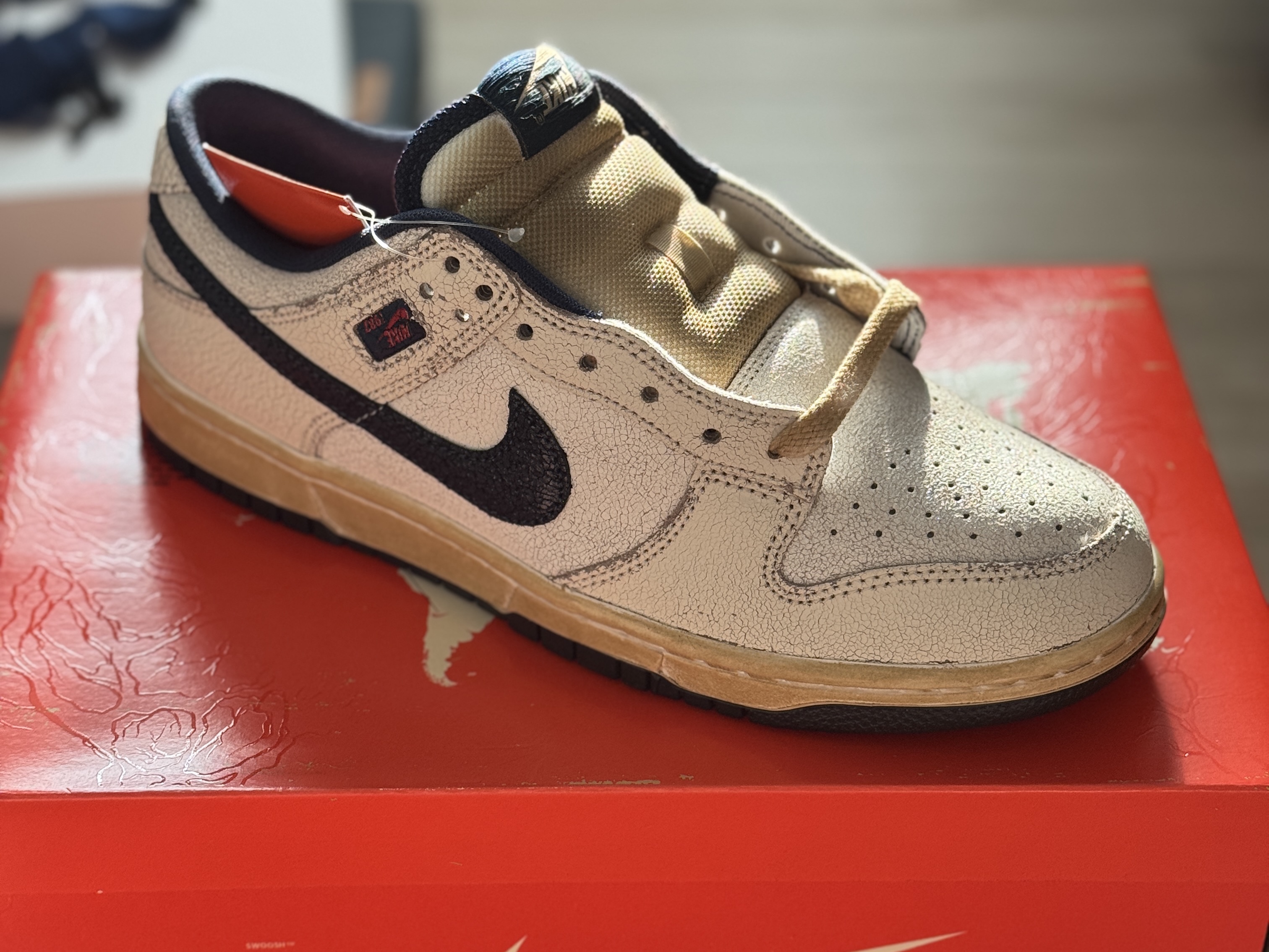 Nike x Stranger Things Dunk Low Phantom and Midnight Navy 착용 스타일 - 1