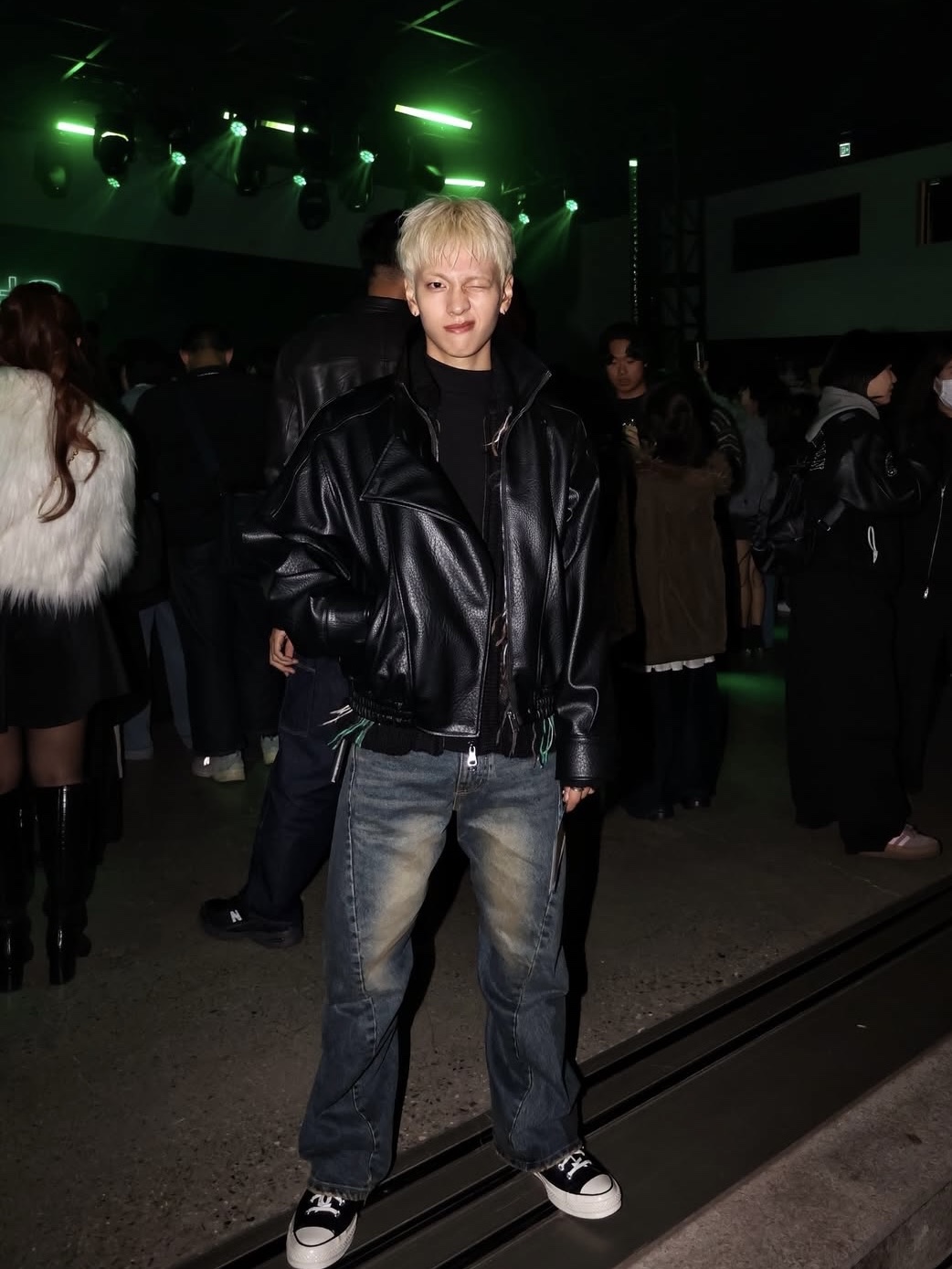 Zara Faux Leather Jacket Black 착용 스타일