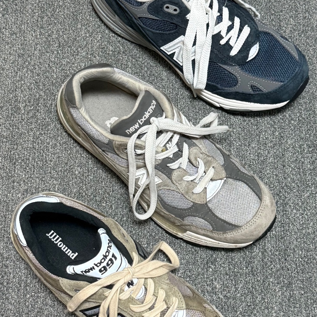 New Balance x JJJJound 991 Made in UK Grey, New Balance 992 Made in USA Grey - D Standard 착용 스타일 - 2