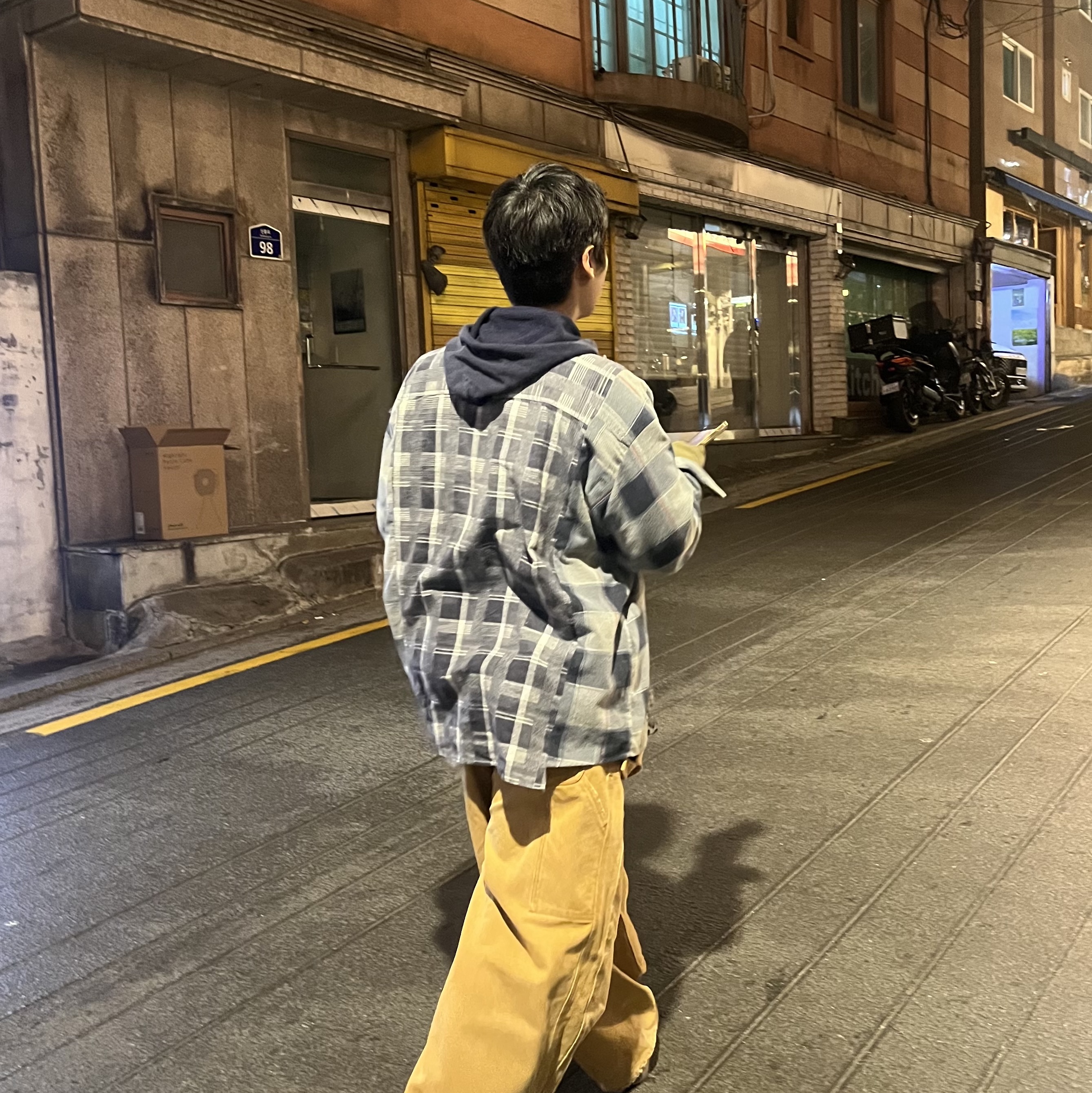 Needles H.D. Apron Pants Brown, Kapital Fleece Hooded Sweatshirt Speakeasy Kapital Pt Navy 착용 스타일 - 2