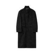 Haleine Wool Cashmere High Neck Coat Black (WJ423)