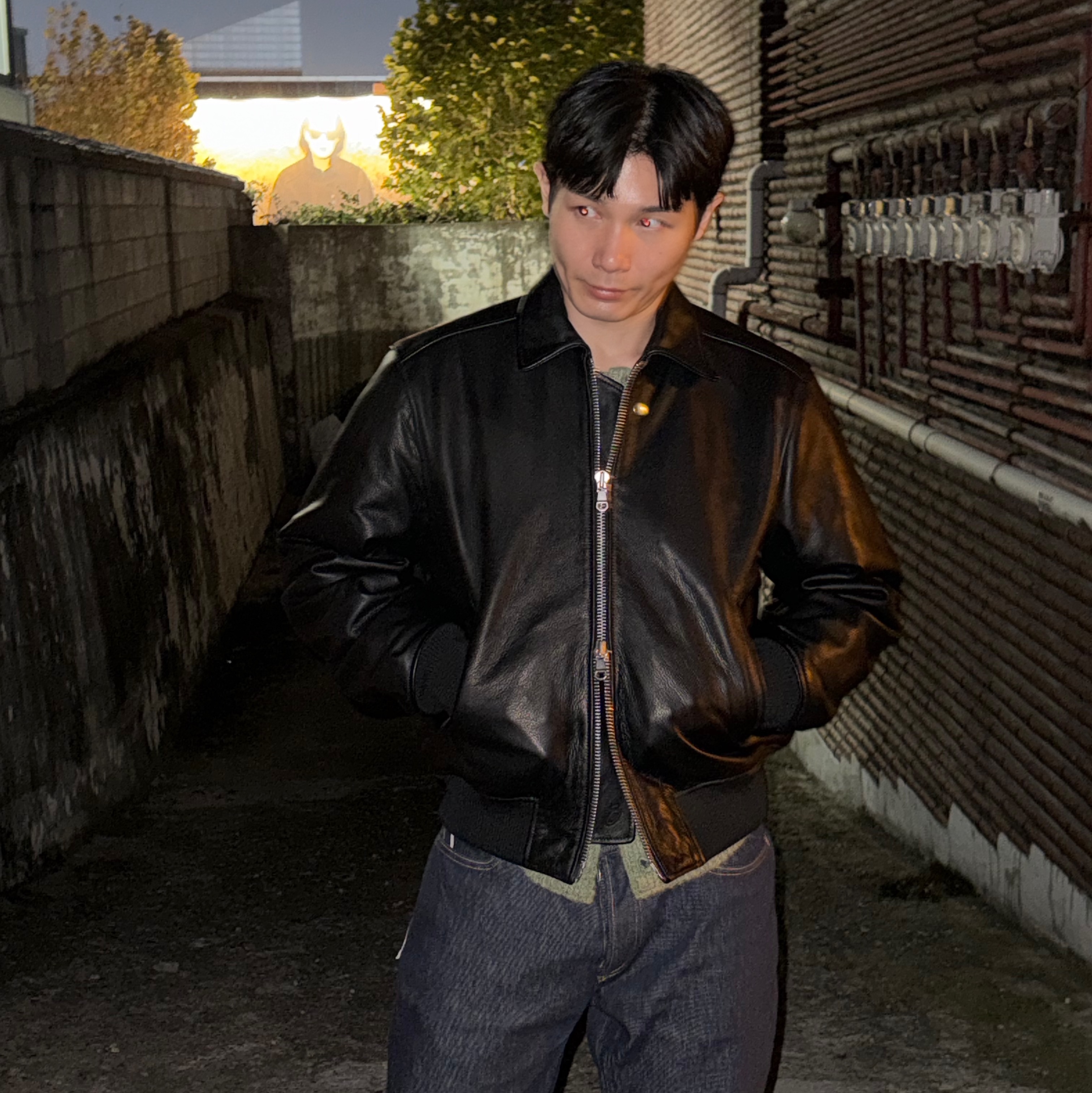 STUSSY leather flight jacket Sサイズ Leather Flight Jacket – Black