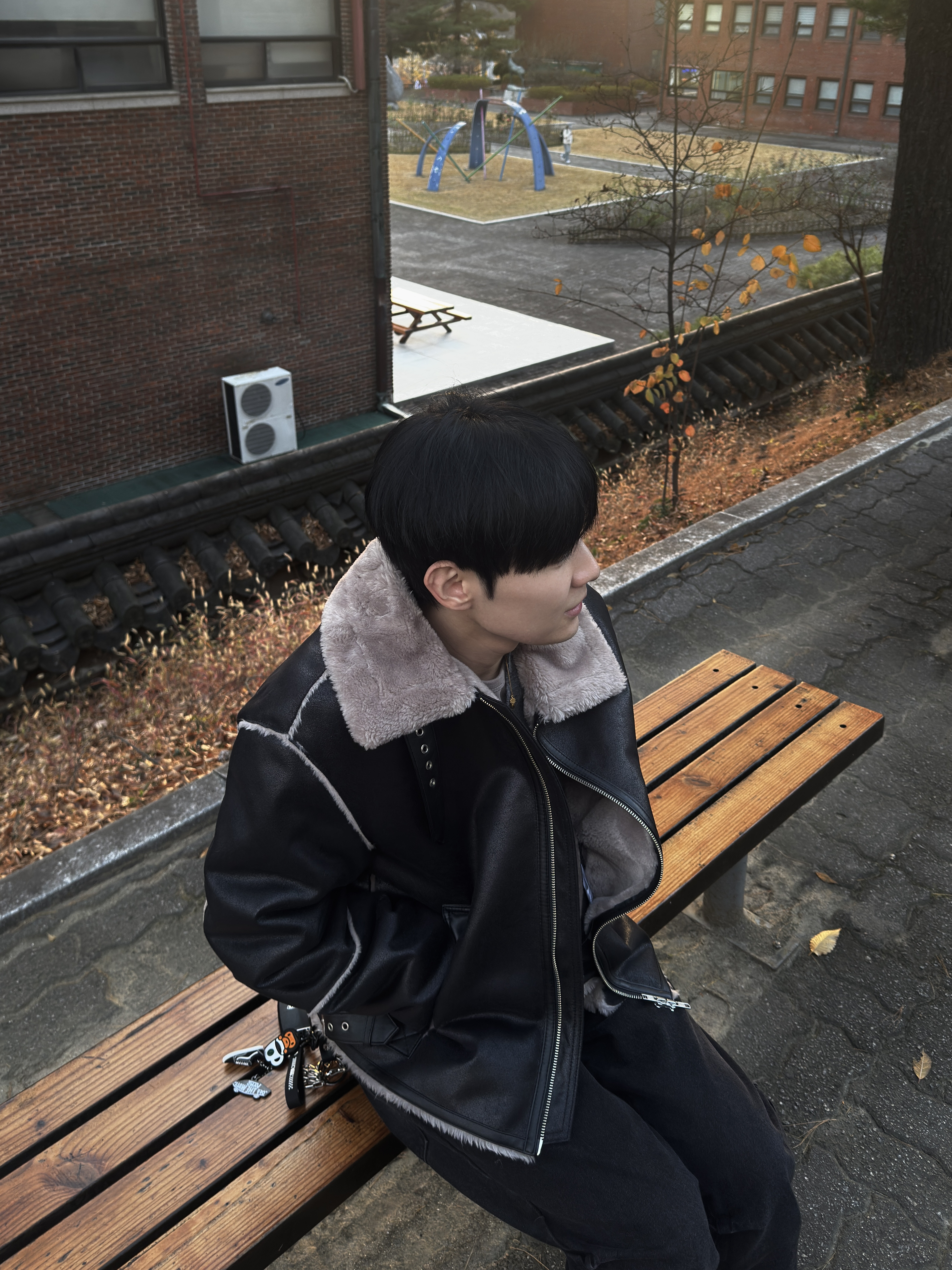 LOSTGARDEN Route Tan, Hatchingroom Double Sleeve T-Shirt Rose Grey 착용 스타일 - 3