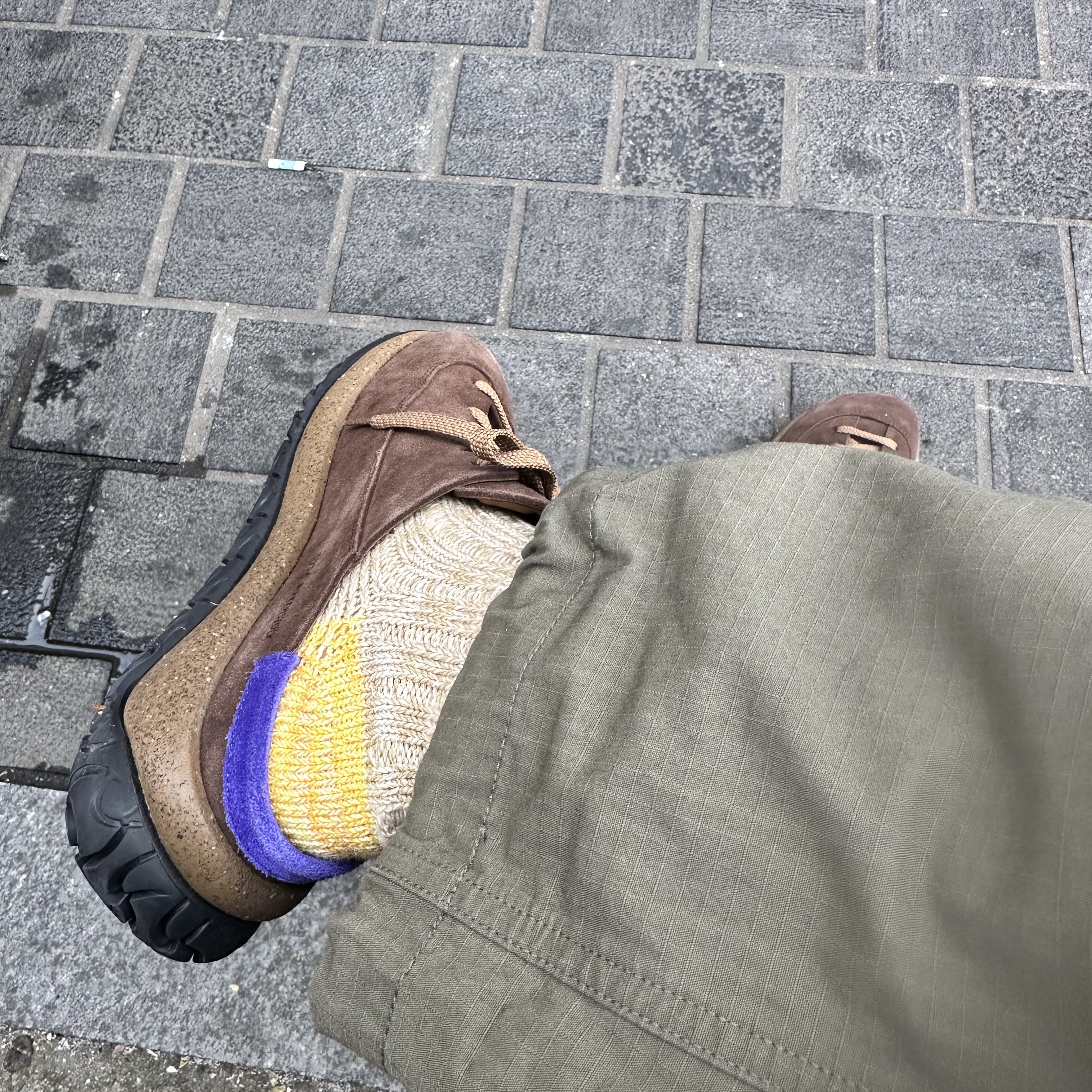 Birkenstock x Thibo Denis 1774 Uerzell Suede Marone - Regular, Nanamica Cargo Pants Khaki 착용 스타일 - 2
