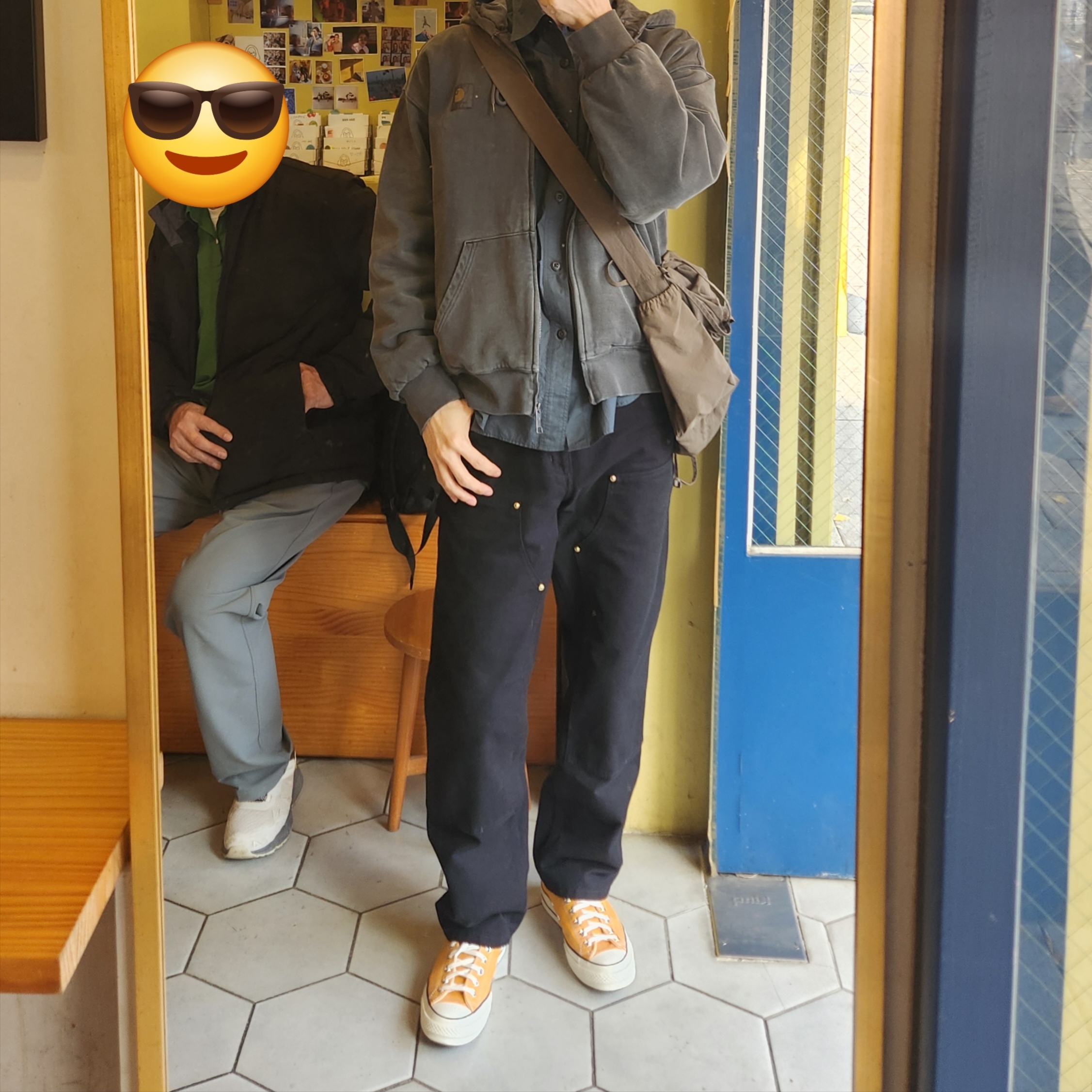 Converse Chuck 70 Ox Vintage Canvas Sunflower, Carhartt WIP Hooded Vista Jacket Vulcan 착용 스타일