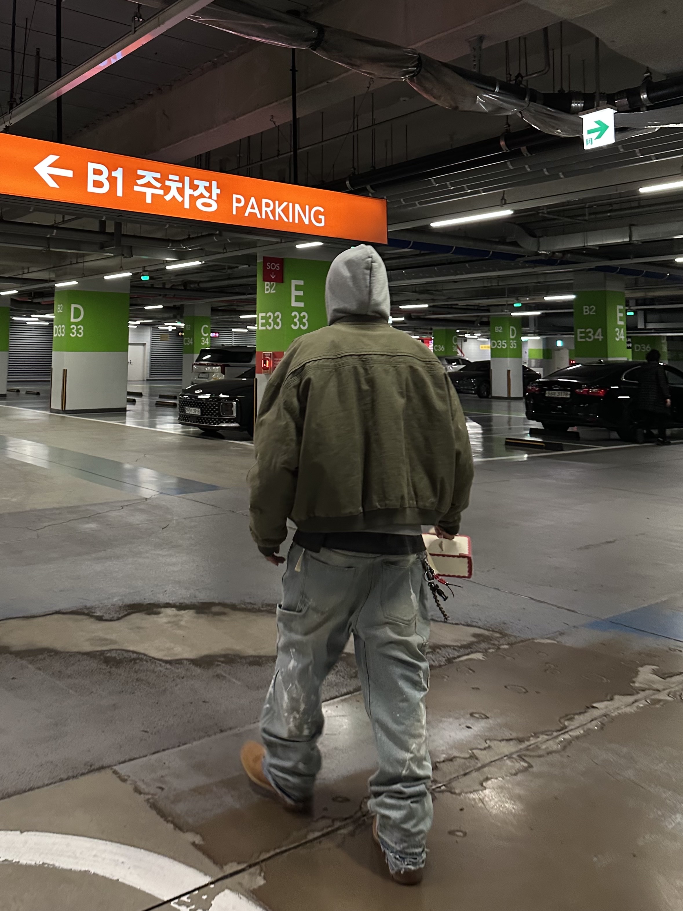 Wapworks Work Double Knee Carpenter Pants Oldmillblue, Nonnod Sulfur Dye Serge Bomber Jacket Vintage Khaki 착용 스타일 - 2