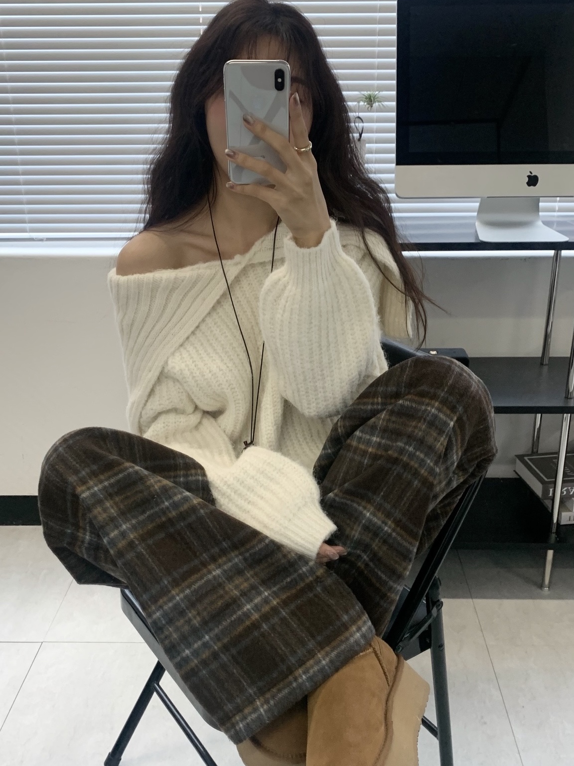 (W) UGG Classic Mini Platform Boots Chestnut 착용 스타일
