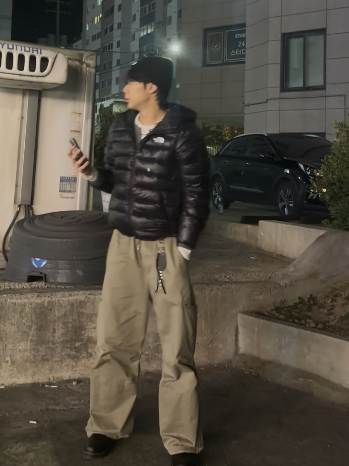 Dr. Martens 1461 Smooth Black, The North Face Matier EX RDS Down Hoodie Black 착용 스타일 - 1