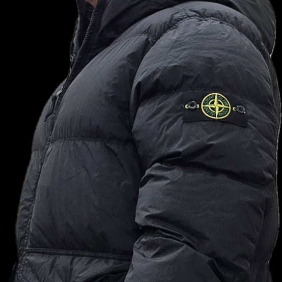 Stone Island 40723 Crinkle Reps Hooded Down Jacket Black - 24FW, Hoka Bondi 8 Black - Wide 착용 스타일 - 1