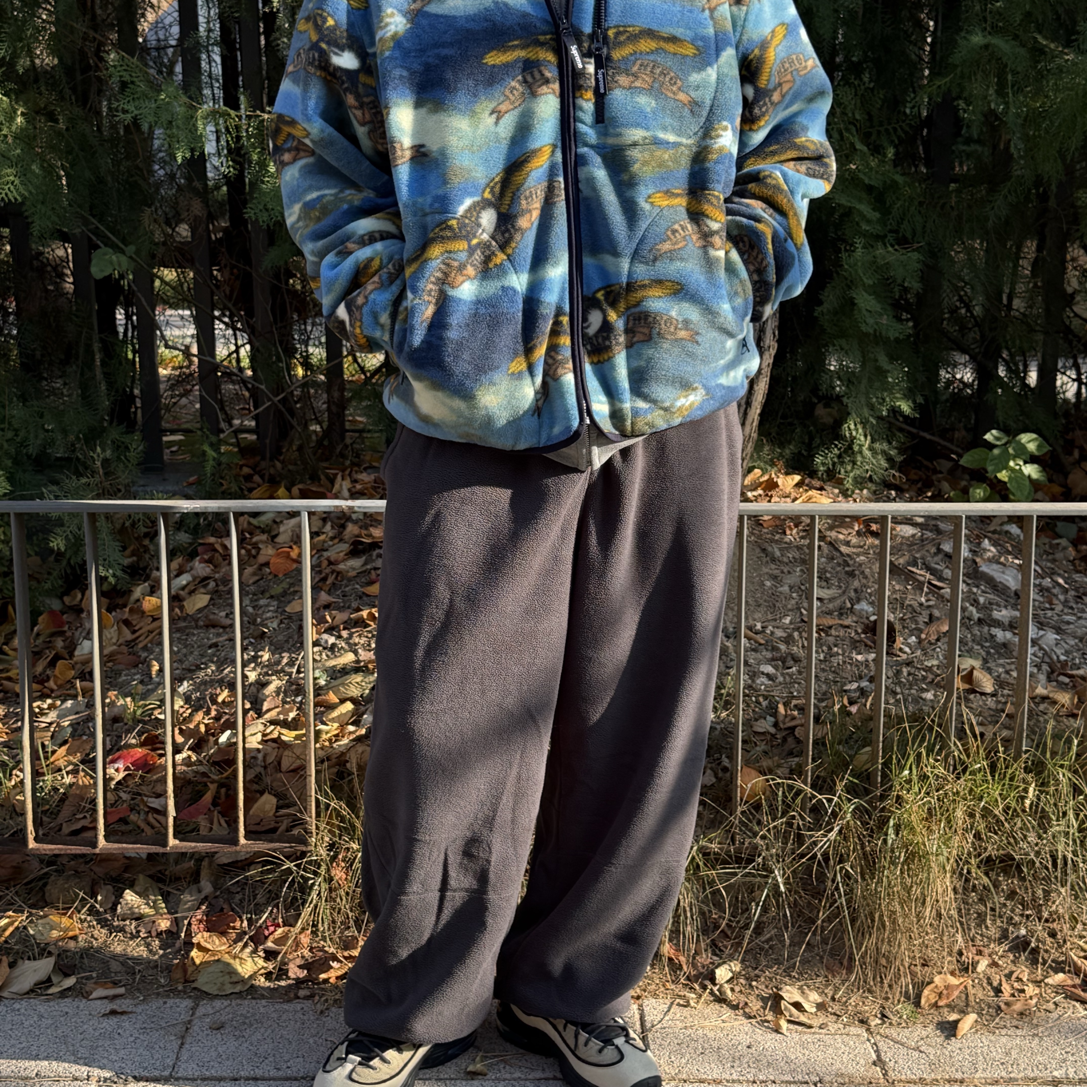 Supreme Antihero Fleece Jacket Multicolor - 25FW 착용 스타일