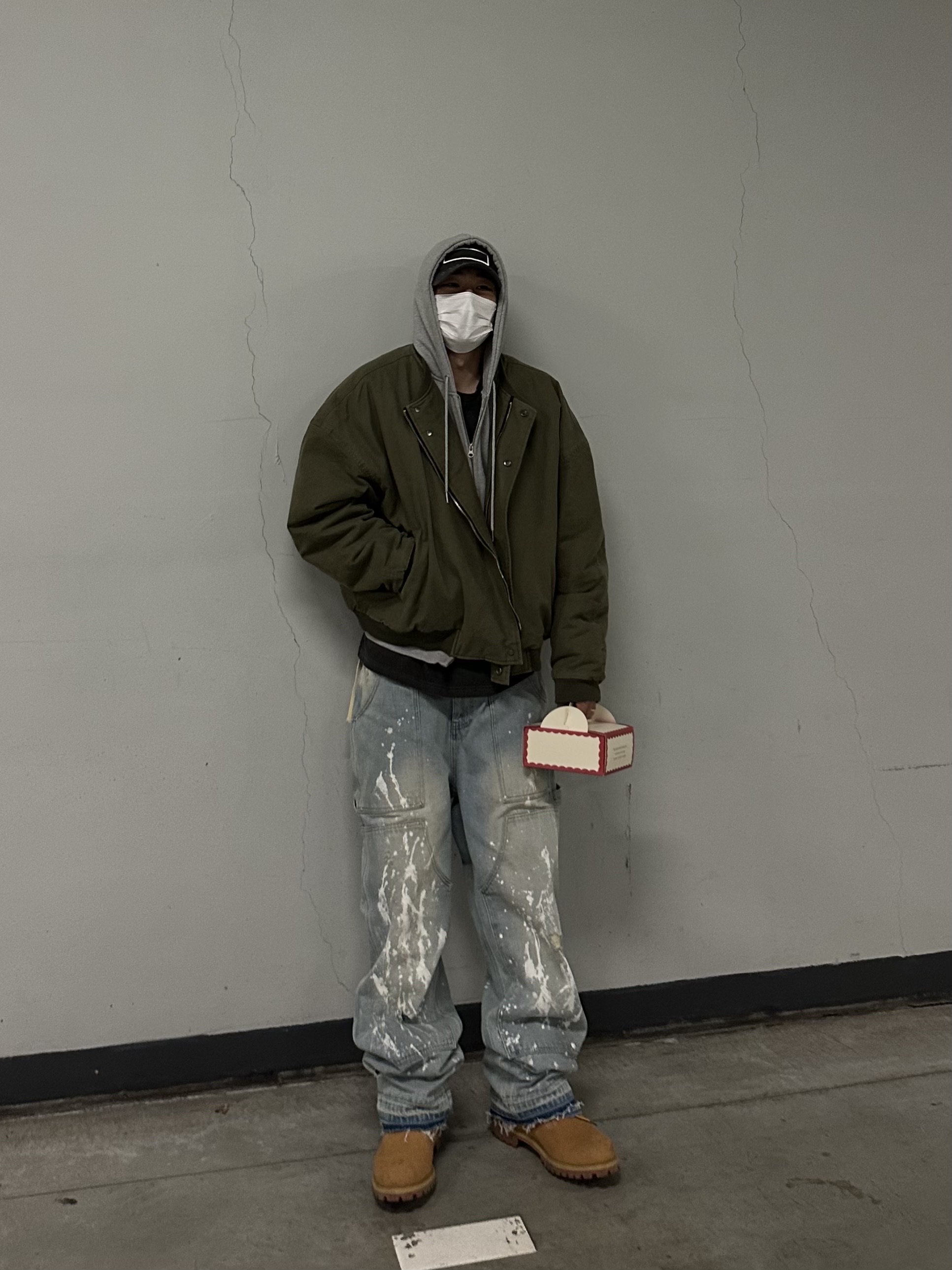 Wapworks Work Double Knee Carpenter Pants Oldmillblue, Nonnod Sulfur Dye Serge Bomber Jacket Vintage Khaki 착용 스타일 - 6