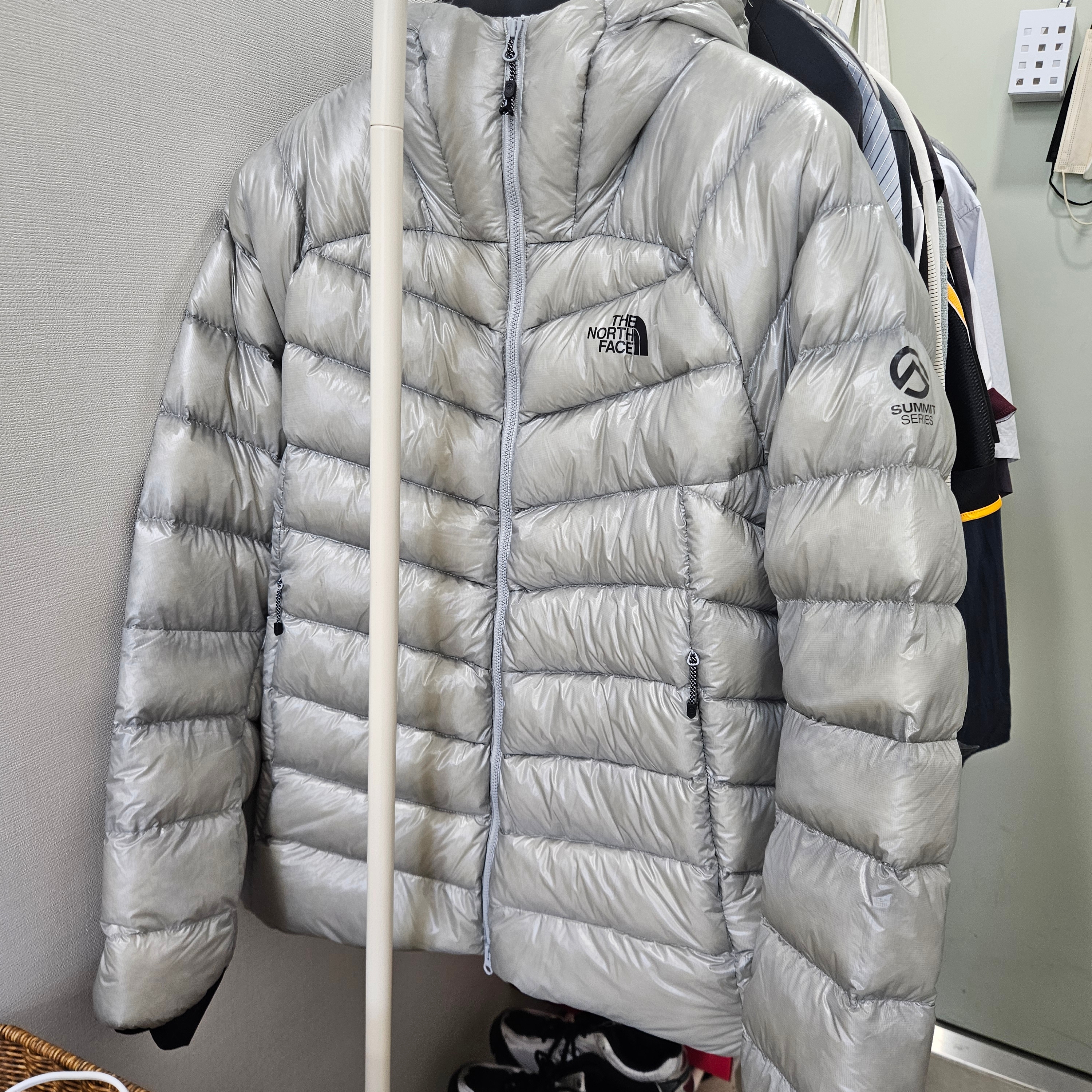 The North Face Summit Mattehorn RDS Down Jacket Light Gray 착용 스타일 - 3