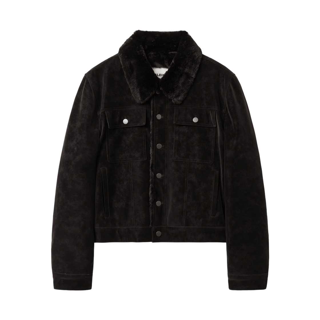 알렌느 벨루아 폭스 퍼 트러커 자켓 블랙