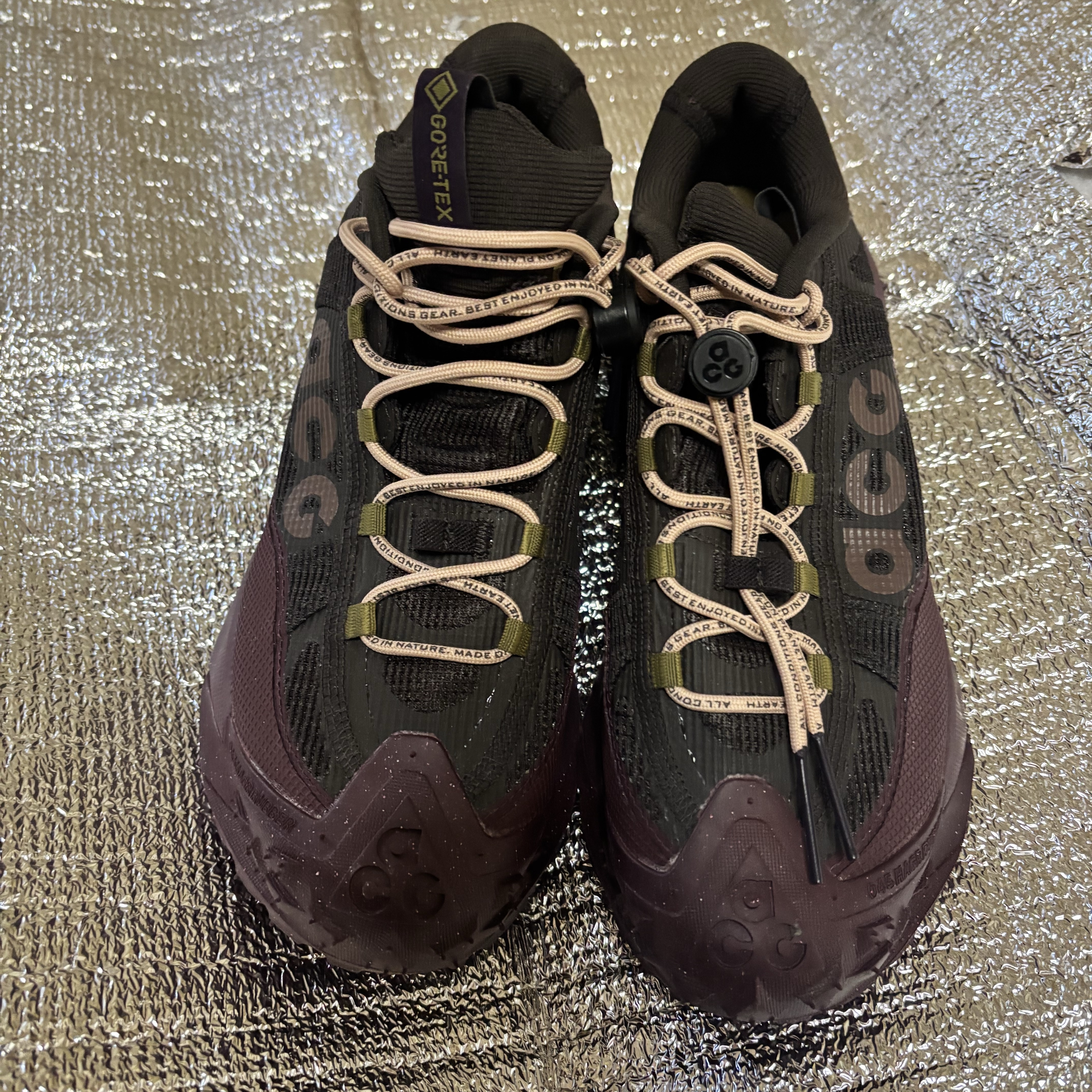 Nike ACG Mountain Fly 2 Low Gore-Tex Burgundy Crush and Velvet Brown 착용 스타일 - 2