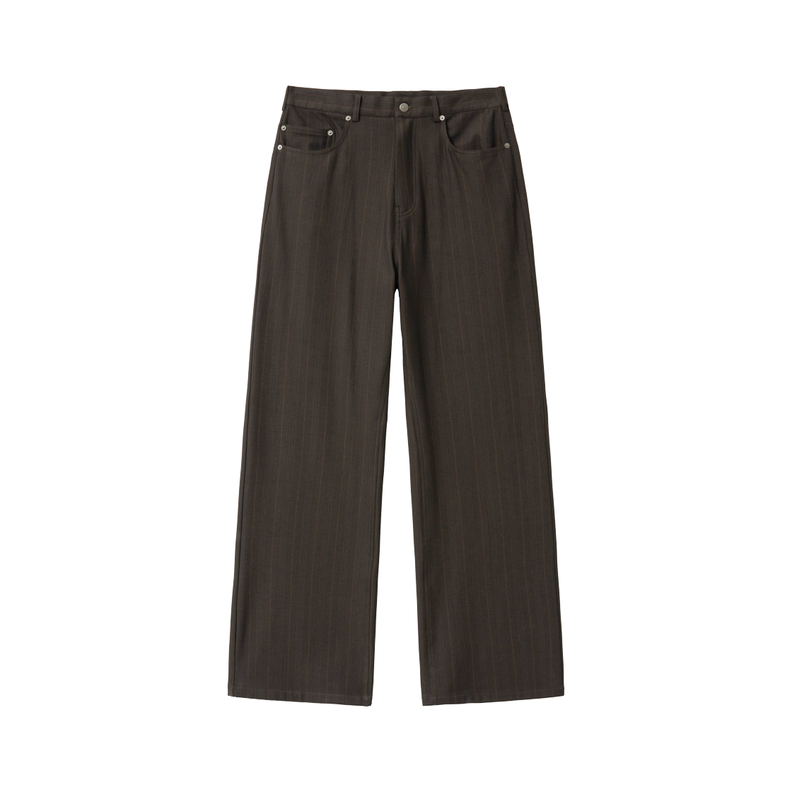 알렌느 핀스트라이프 세미와이드 부츠컷 팬츠 브라운(Haleine Pinstripe Semi Wide Bootcut Pants Brown (WB403))