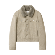 Haleine Velour Faux Fur Trucker Jacket Creambeige (WJ405)