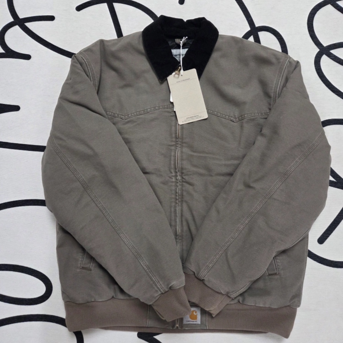 Carhartt WIP OG Santa Fe Jacket Barista Aged Canvas - Winter 착용 스타일