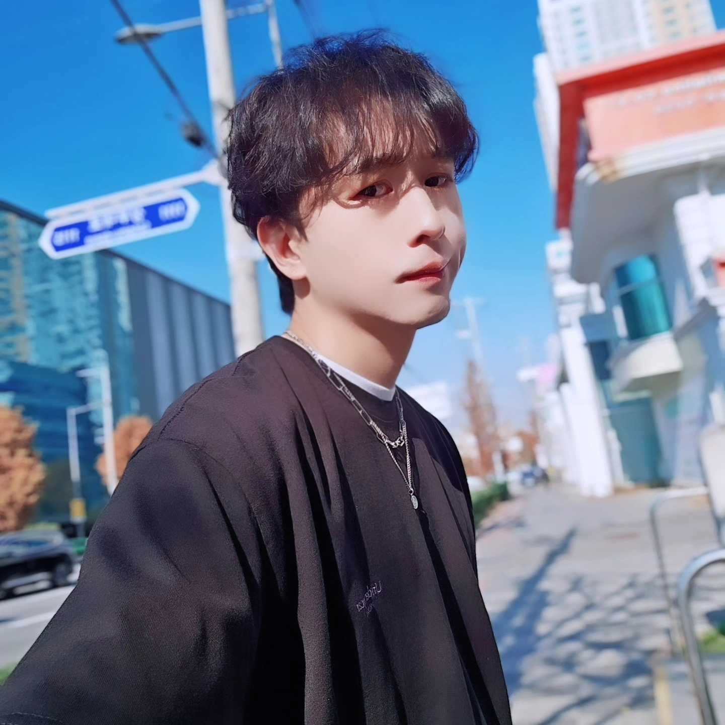 Undermycar Mu.05 Anti Fxxking Logo Play Oversized T-Shirts Black 착용 스타일 - 5