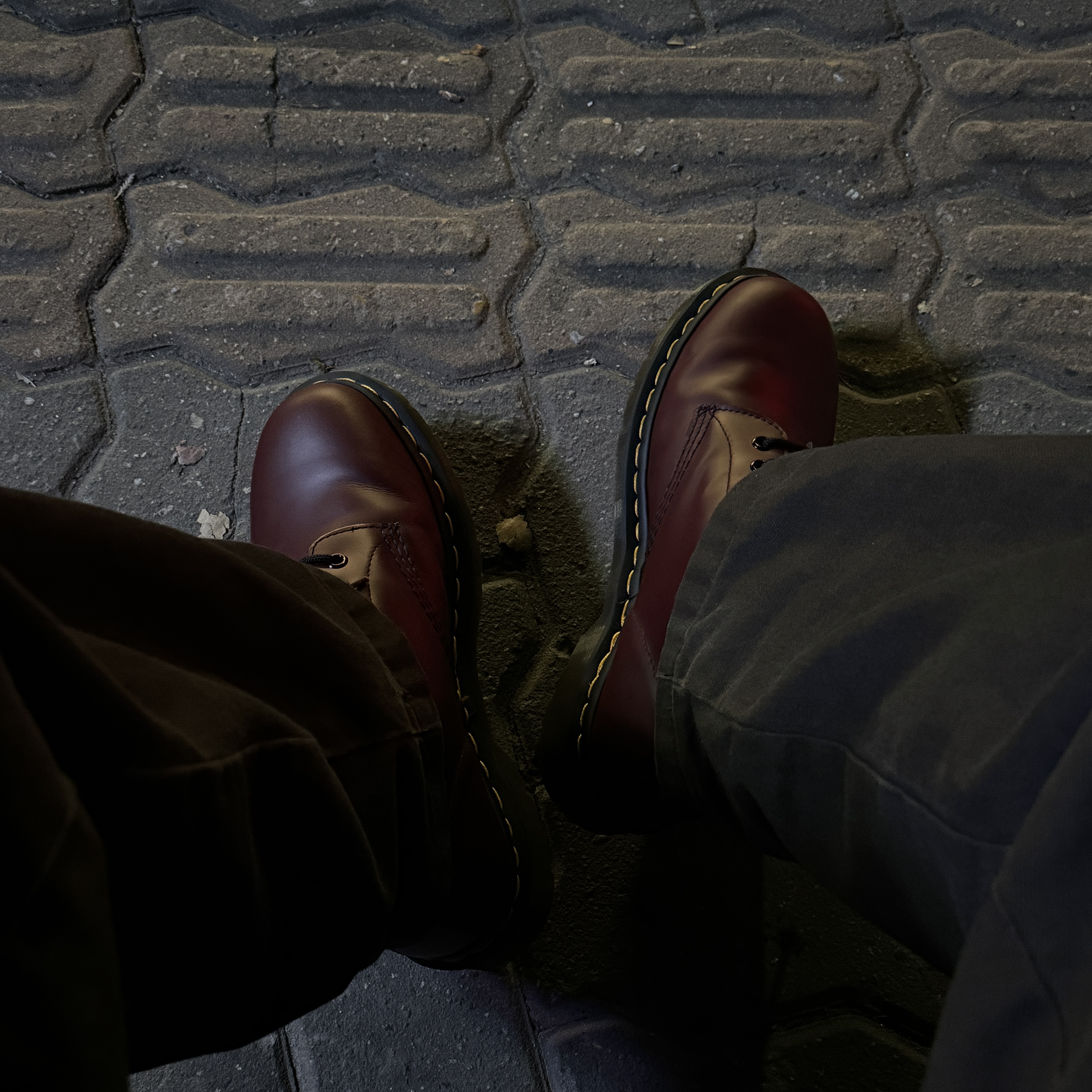 Dr. Martens 1460 Smooth Leather Lace Up Boots Cherry Red 착용 스타일