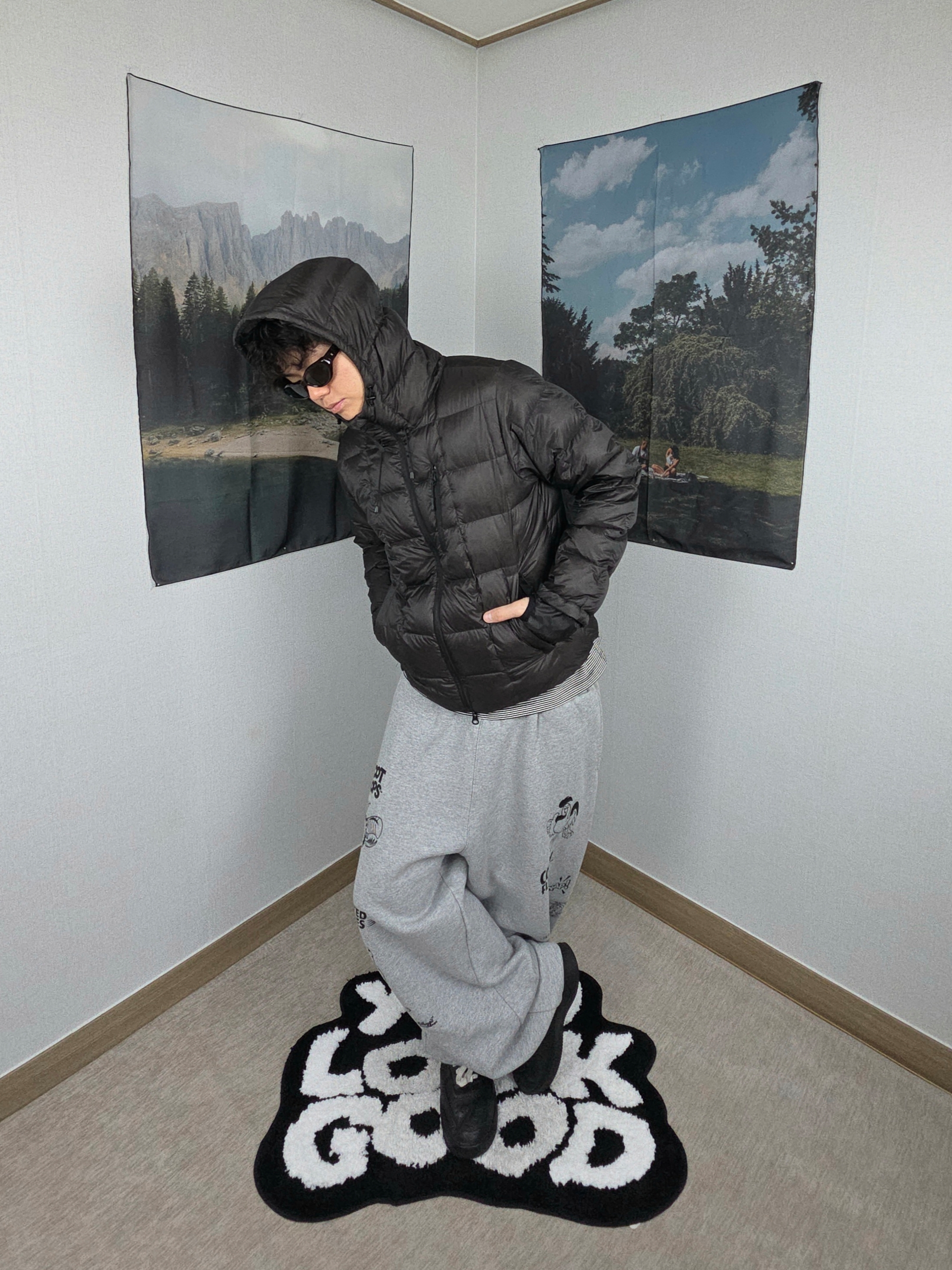 Nike x Ambush Air Force 1 Low SP Black, WKNDRS x Kellogg's Sweat Pants Oatmeal 착용 스타일 - 2