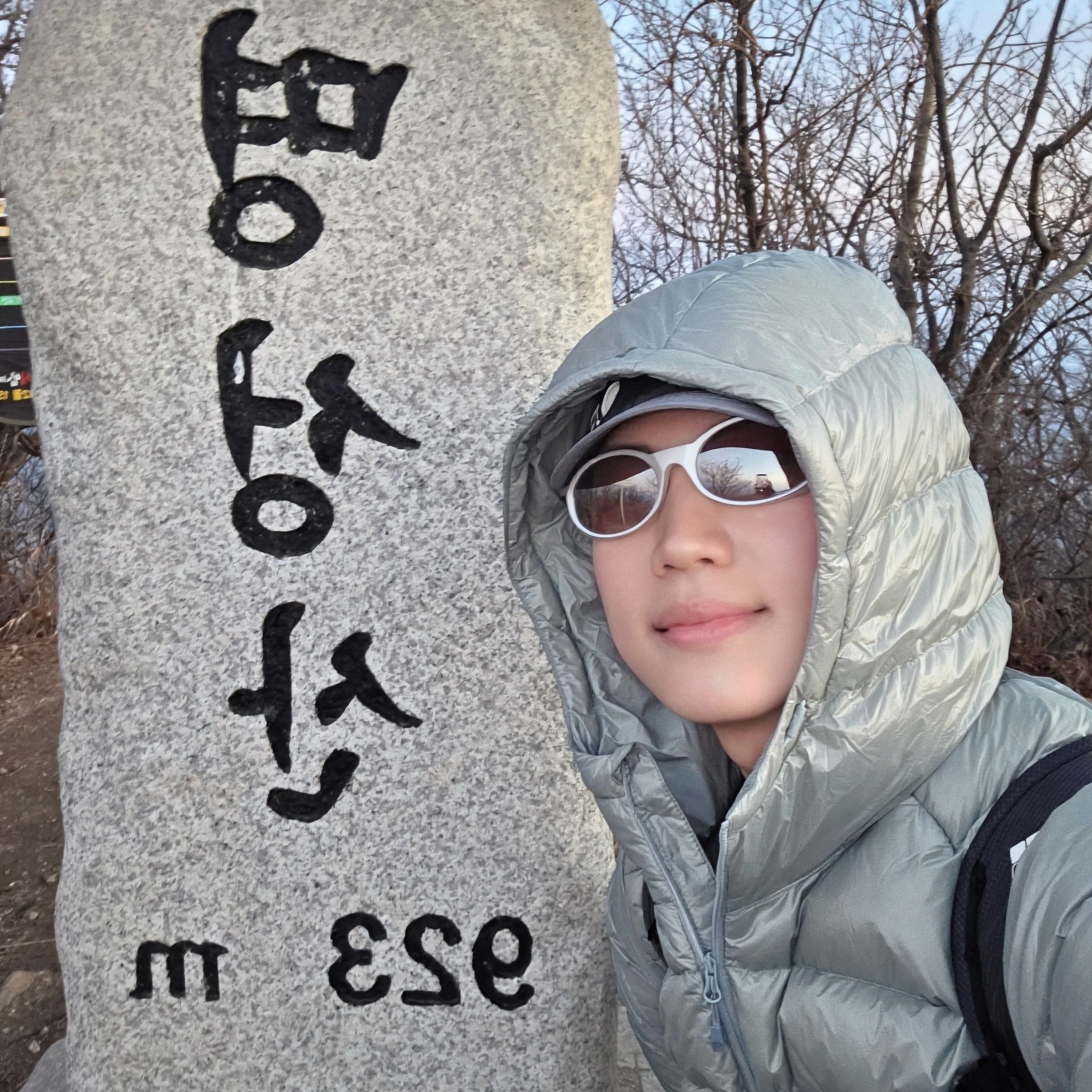 The North Face Matier EX RDS Down Hoodie Light Gray - 25FW 착용 스타일 - 2