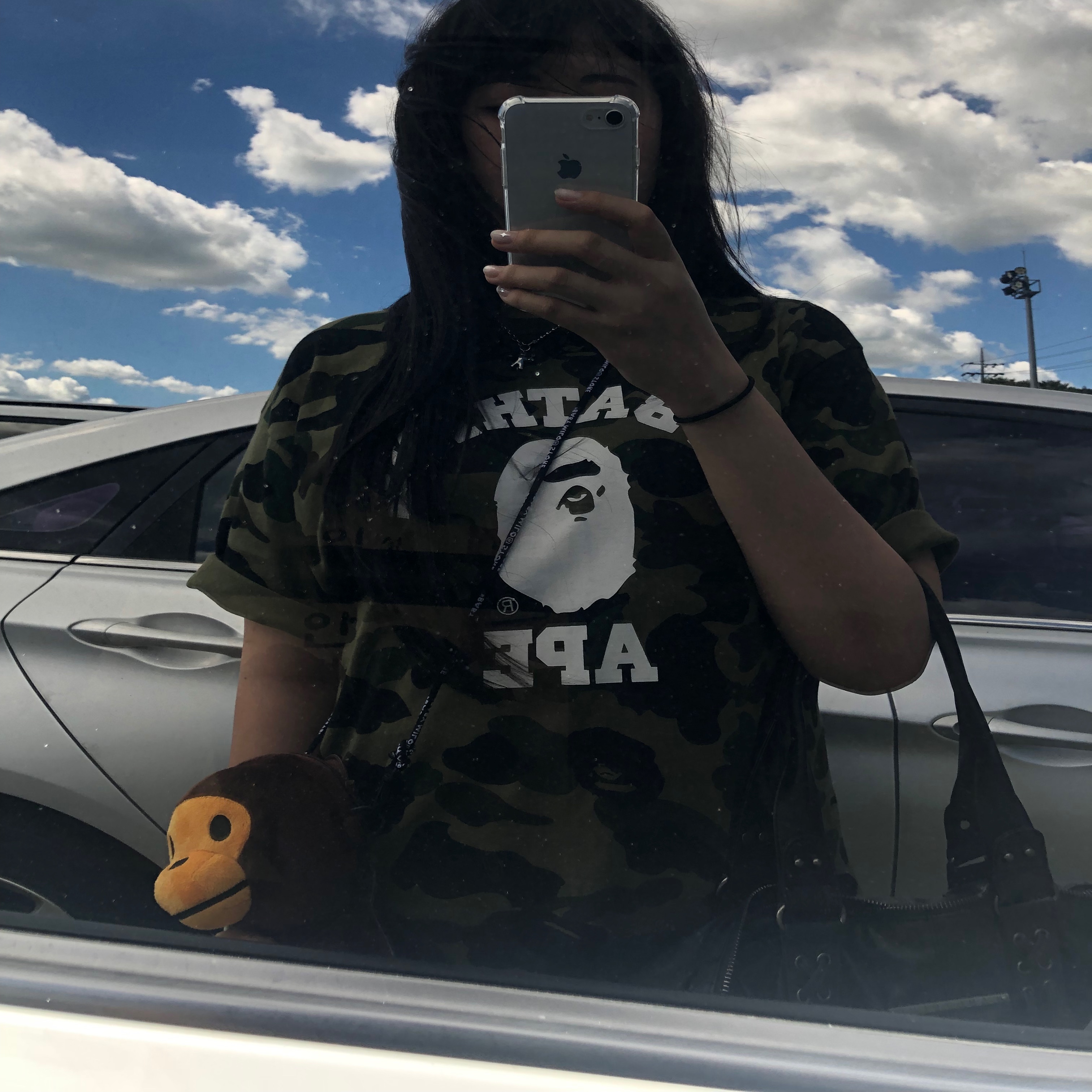 BAPE 1st Camo College T-Shirt Green, Fila Echappe Choco 착용 스타일 - 3