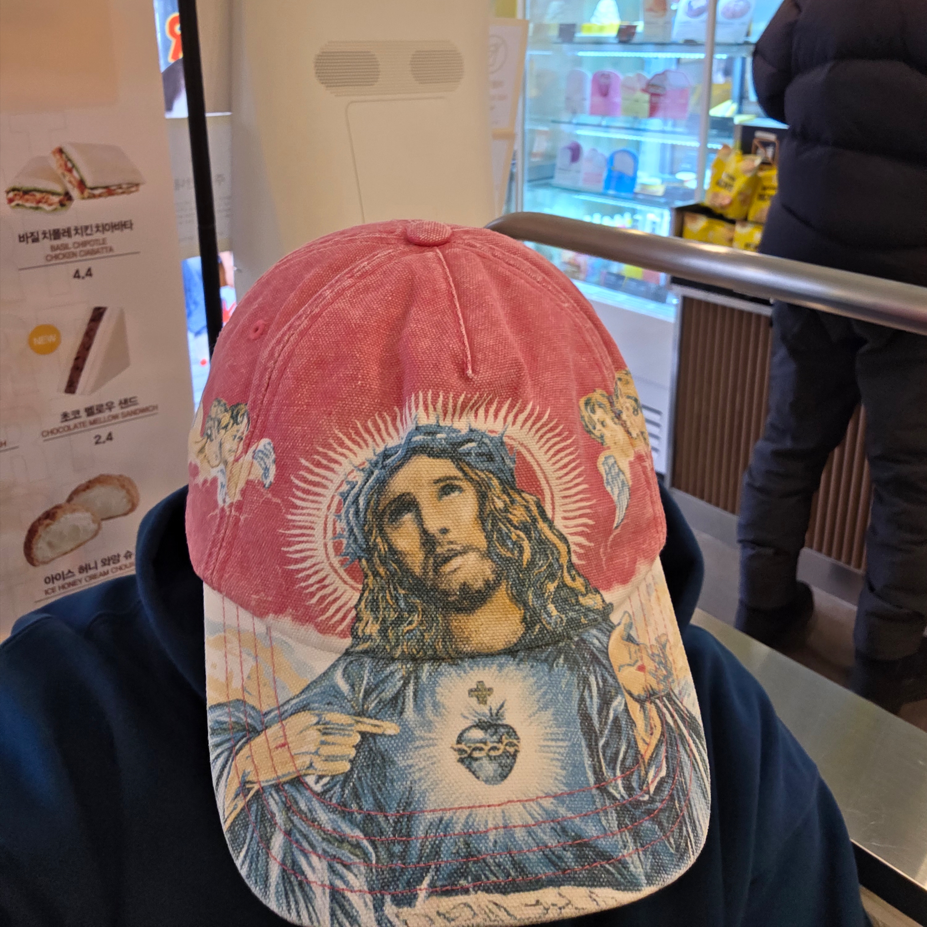 Supreme Jesus 5-Panel Light Red - 25FW 착용 스타일