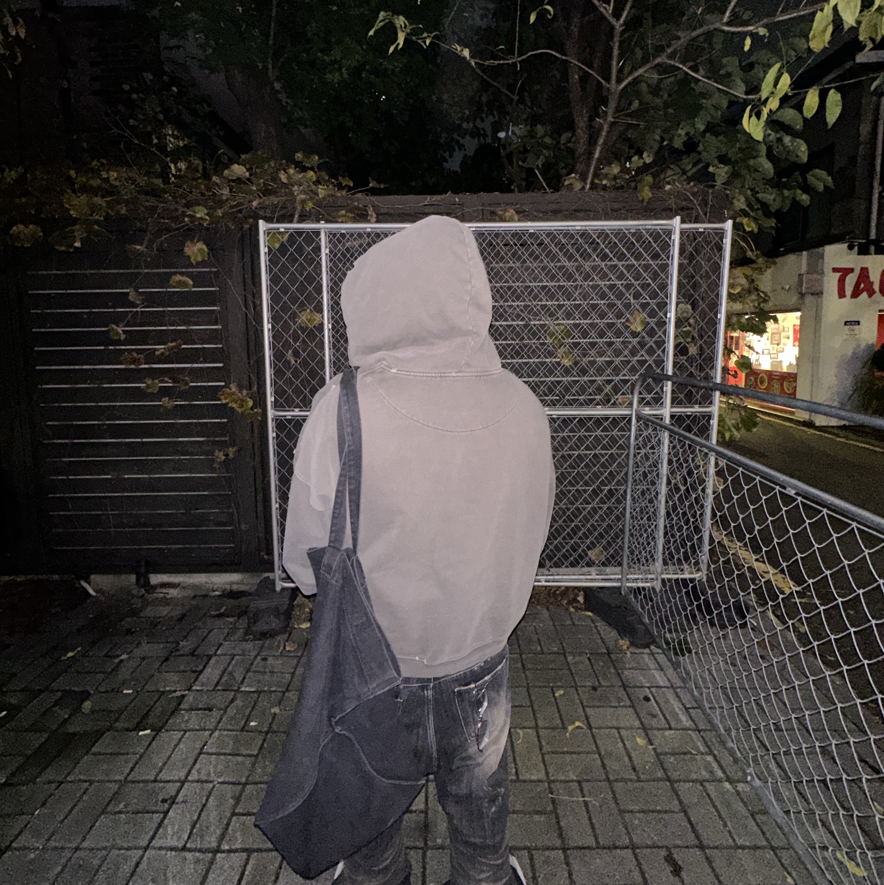 Undermycar 25FW Ouroboros Loop Buckle Calf Hair Leather Belt Red, Undermycar Old Dyeing Multi Patched Zipped Hoodie Olive - 24FW 착용 스타일 - 2